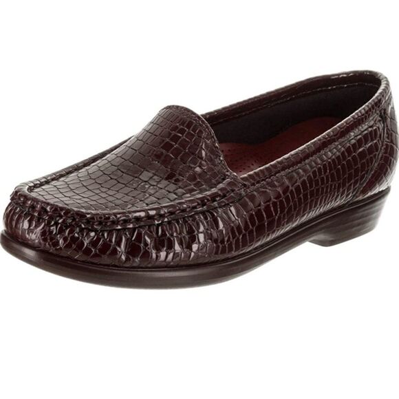SAS Simplify Brown Croc Embossed Shoes Size 11.5W B12B - Picture 1 of 11